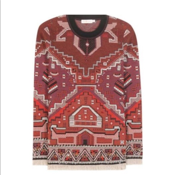 Tory Burch Sweaters - Tory Burch Tapestry Jacquard Crewneck Sweater Sz S